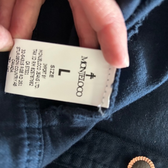 🌷Bomber Jacket Navy Blue with Embellished pocket flaps - Picture 9 of 10